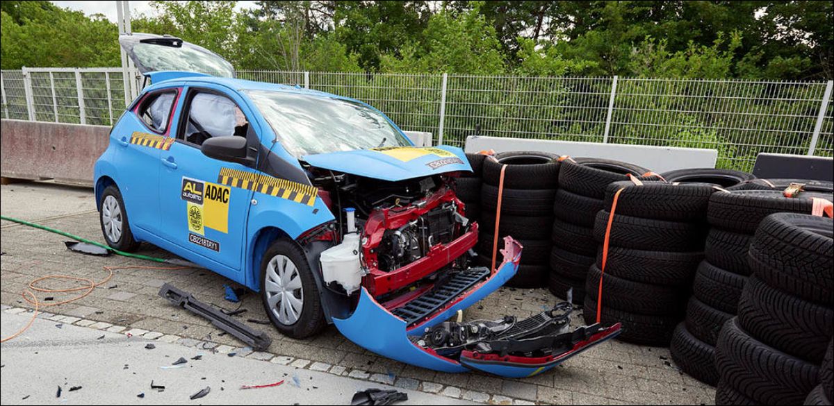 crashtest mit fahrrad bei 20 km h