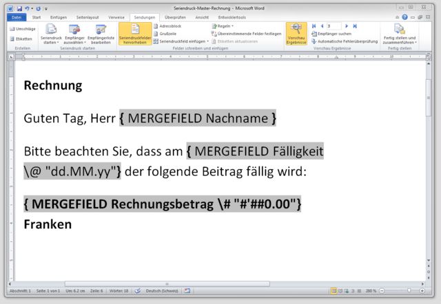 Zahlensalat bei der Serienbrieferstellung | Der Bund