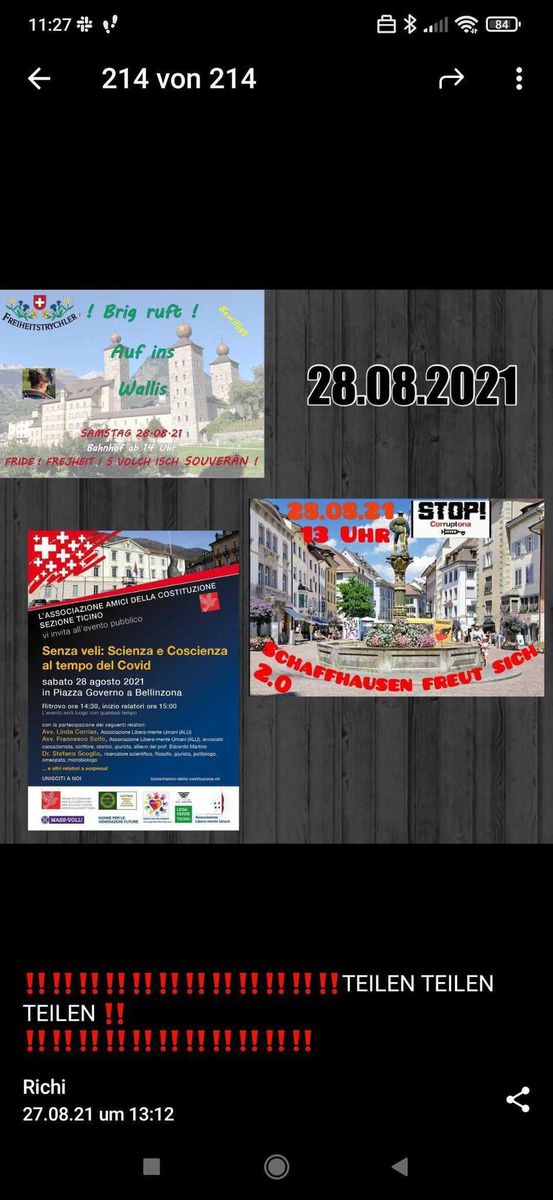 Die Demos wurden auf Telegram angekündigt. Die Demos wurden auf Telegram angekündigt.