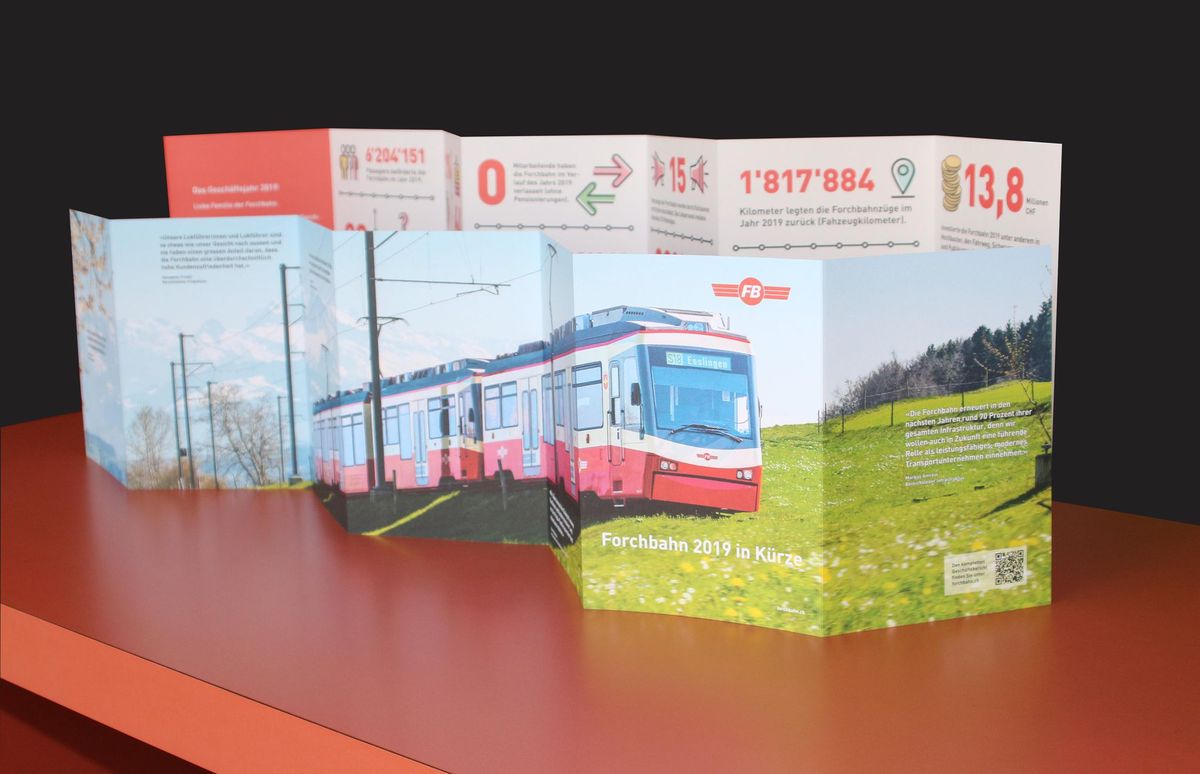 Das Leporello der Forchbahn liegt in den Zügen, an Stationen und im Reisecenter auf der Forch auf. 