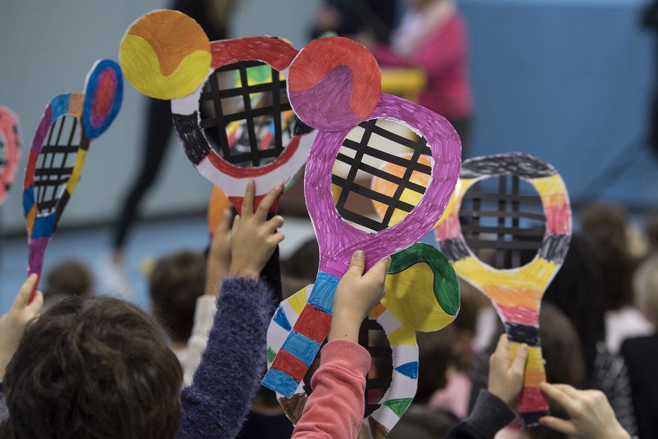 Plus de 200 élèves ont participé à la petite cérémonie. 