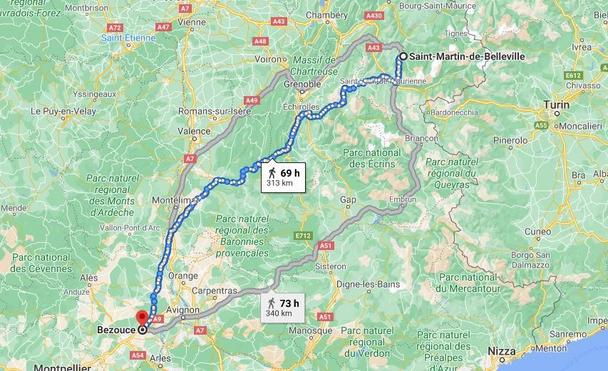 Saint-Martin de Belleville und Bezouce bei Nîmes. Saint-Martin de Belleville und Bezouce bei Nîmes.