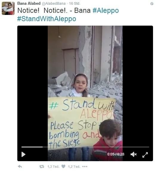 «Bitte stoppt die Bombardierung und die Belagerung.» (17. November 2016) «Bitte stoppt die Bombardierung und die Belagerung.» (17. November 2016)