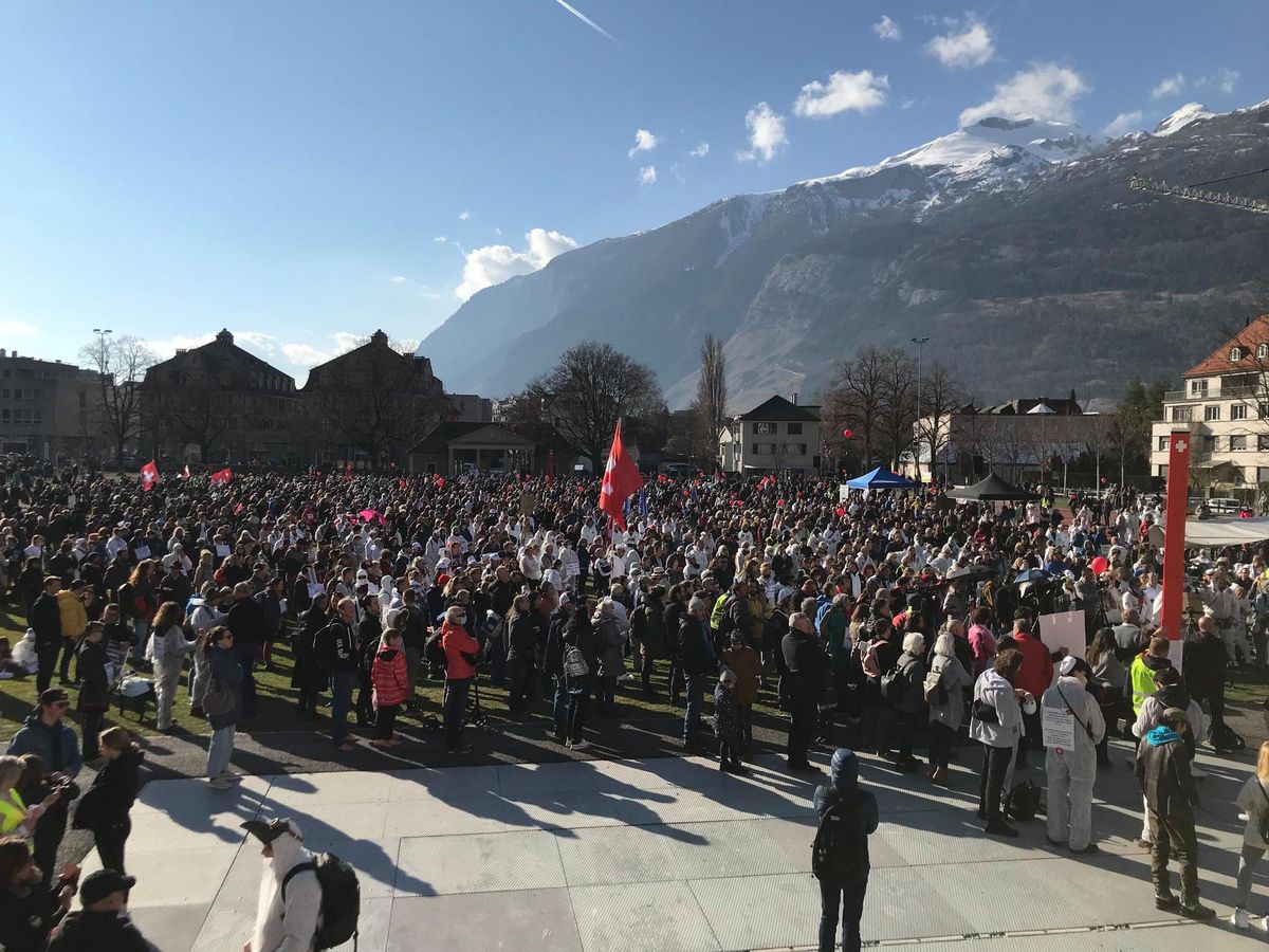 Die Kundgebung startete um 14 Uhr auf der Quaderwiese in Chur. 