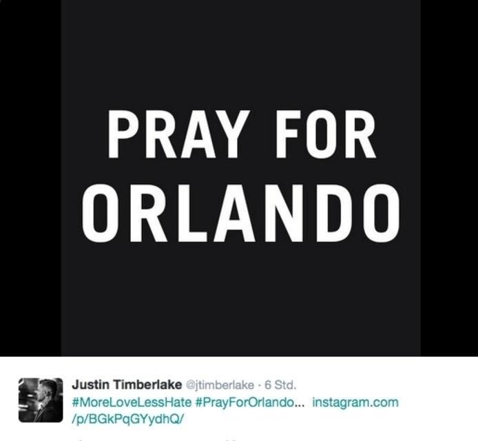 geben auf den sozialen Medien auch diverse Prominente ihrer Trauer freien Lauf. Sänger Justin Timberlake ruft zum Beten auf. geben auf den sozialen Medien auch diverse Prominente ihrer Trauer freien Lauf. Sänger Justin Timberlake ruft zum Beten auf.