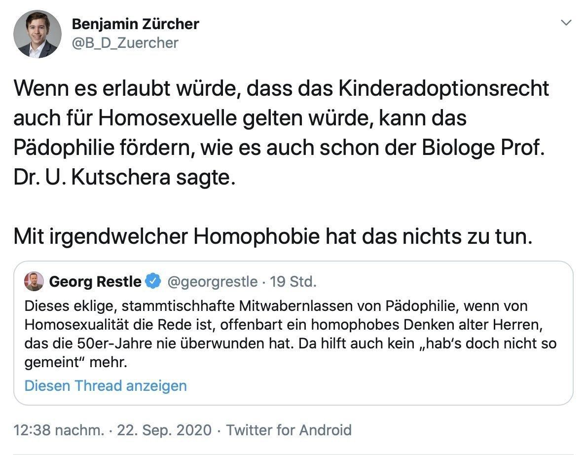 Grund ist dieser Tweet des Jungpolitikers. 