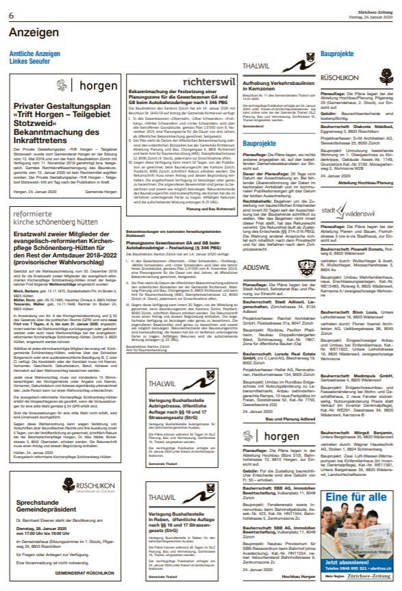 Aktuelle amtliche Anzeigen aus der Region