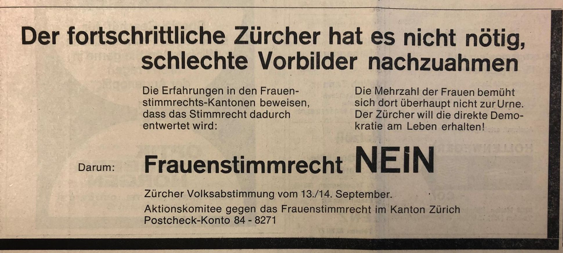 50 Jahre Kantonales Frauenstimmrecht Als Die Frauen Im Kanton Zurich Eine Stimme Erhielten Zurichsee Zeitung