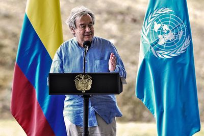 En Colombie, Guterres pointe du doigt les «ennemis de la paix»