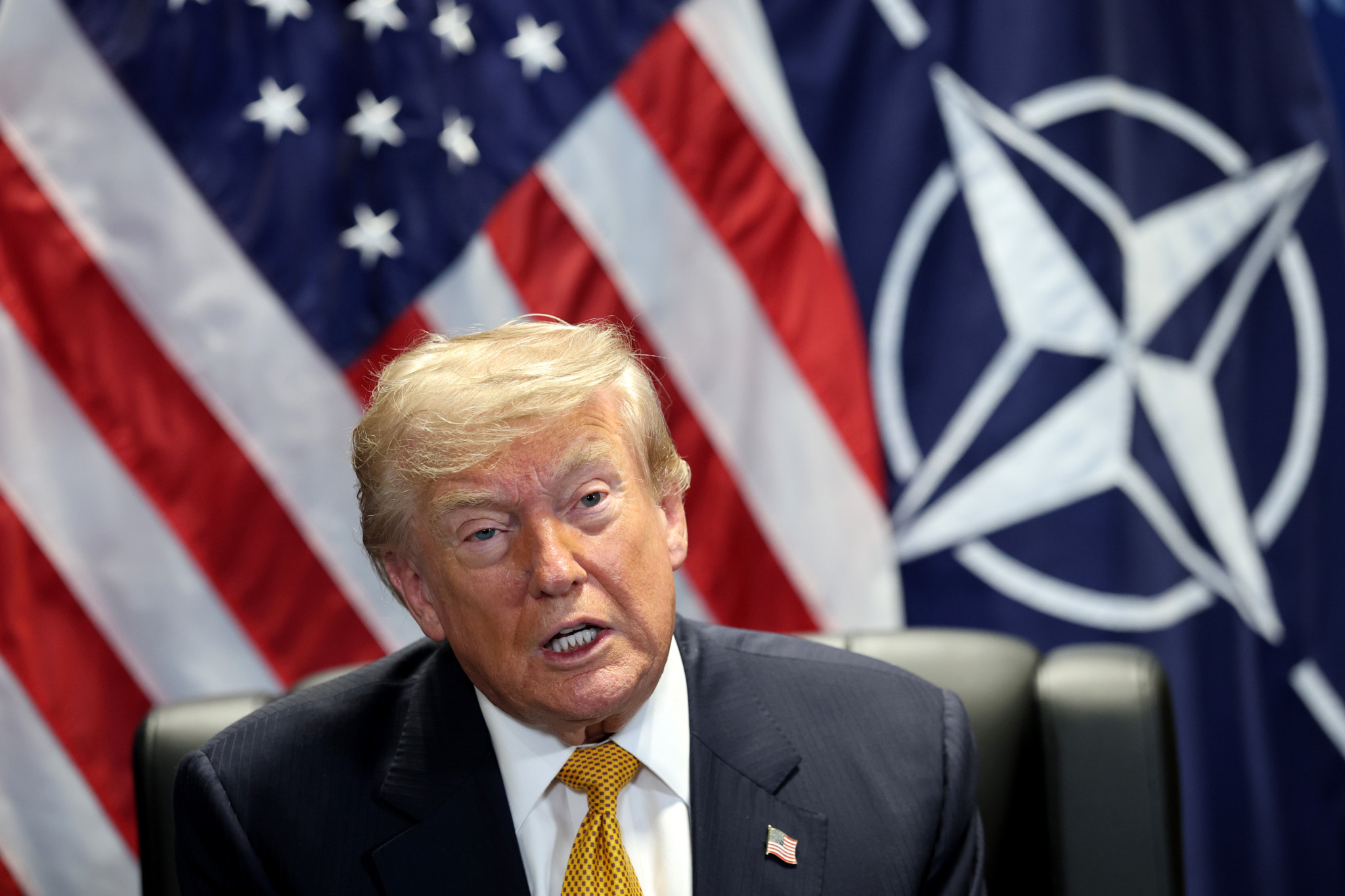 US-Präsident Donald Trump beim bilateralen Treffen mit NATO-Generalsekretär Mark Rutte am NATO-Gipfel in Ankara, Türkei, Juli 2026. US-Präsident Donald Trump beim bilateralen Treffen mit NATO-Generalsekretär Mark Rutte am NATO-Gipfel in Ankara, Türkei, Juli 2026.