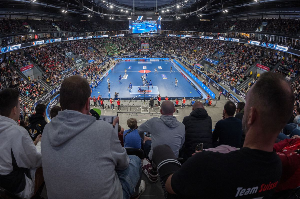 Vue generale, pendant la SuperFinale Masculine de Unihockey, le dimanche 21 avril 2024 a la BCF Arena, a Fribourg (Bastien Gallay / GallayPhoto)