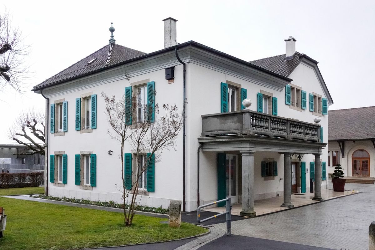 Grand-Saconnex, le 15/02/2022 - Le bâtiment de la mairie du Grand-Saconnex. Photo LUCIEN FORTUNATI