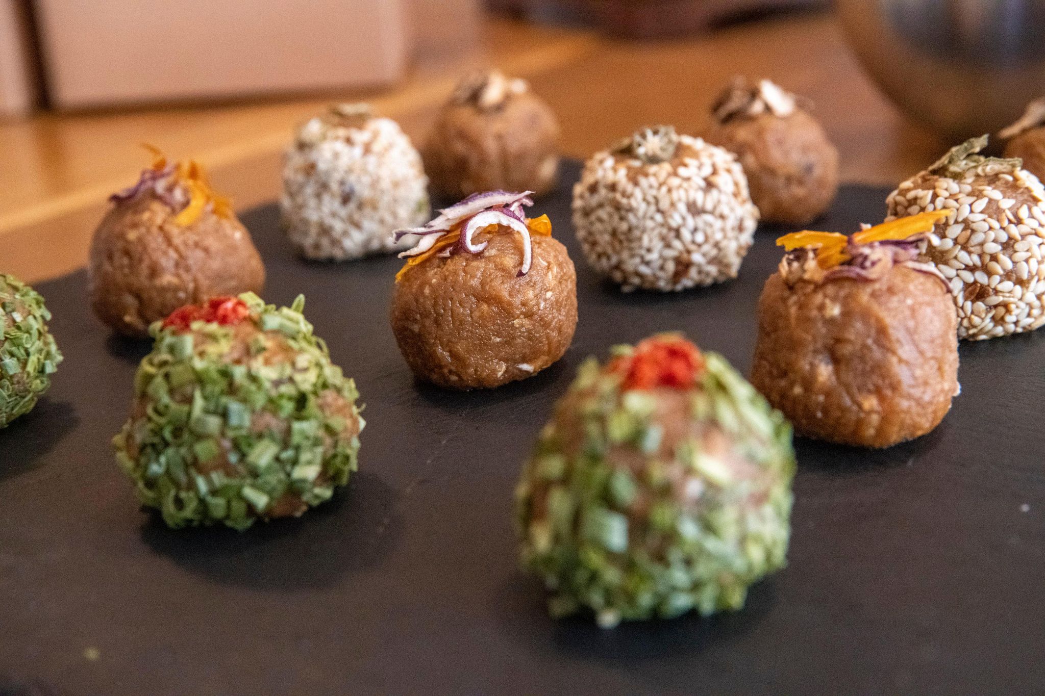 Quatre variétés de «truffes miso» sont proposées.
