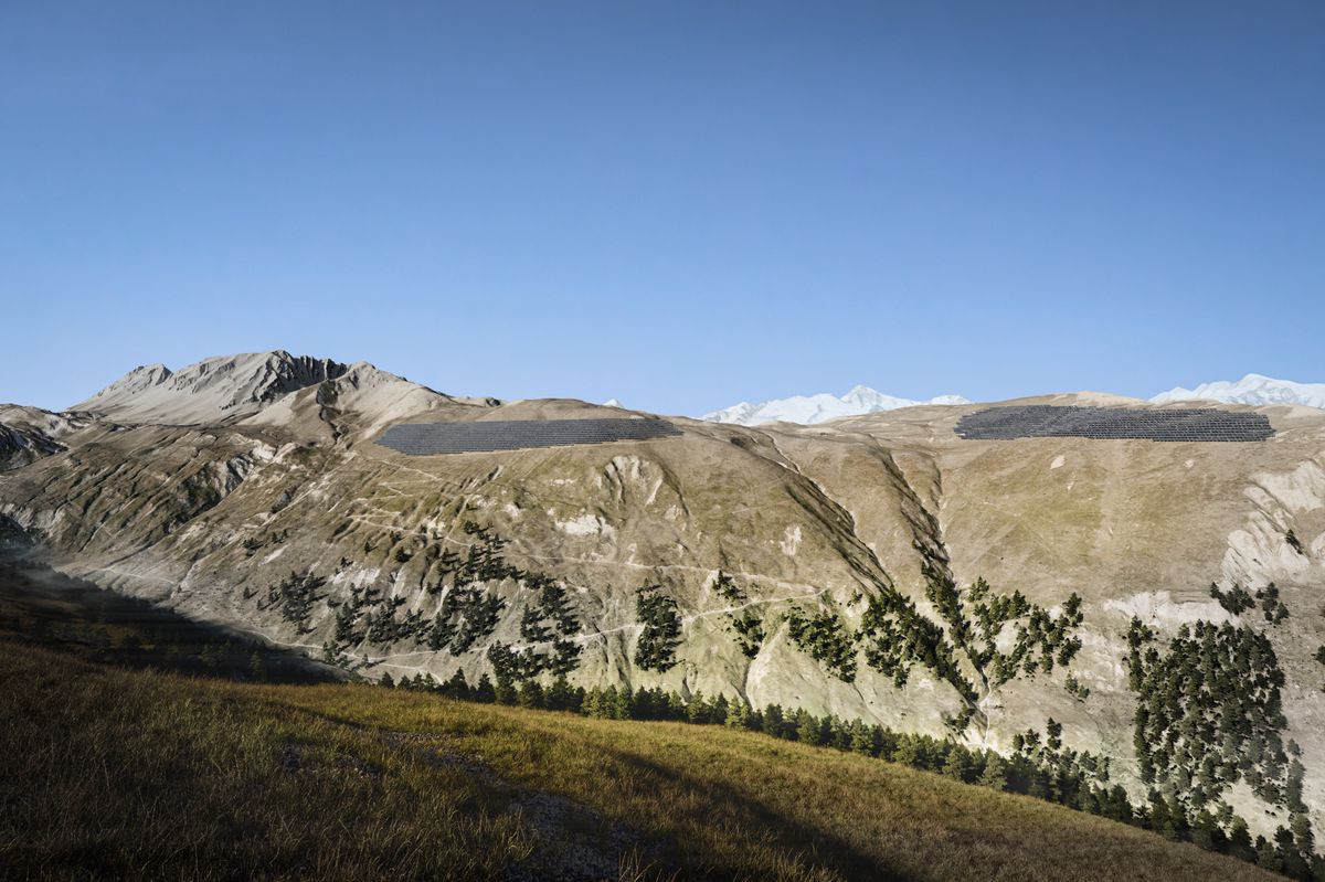 Alors qu’il couvrait la totalité de l’alpage dans sa version d’origine, le projet de Grengiols Solar a presque été divisé par dix depuis.