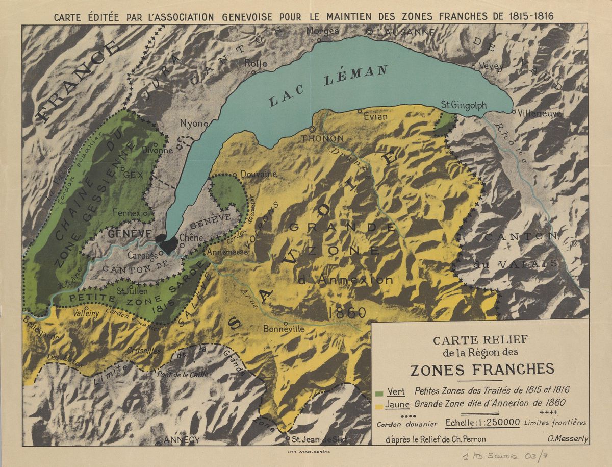 L’Association genevoise pour le maintien des zones franches de 1815-1816 avait publié sa propre carte  sur le sujet.