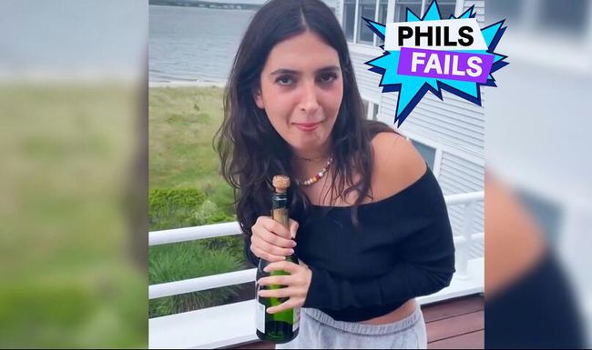 Sie lässt den Korken knallen – aber wohin?