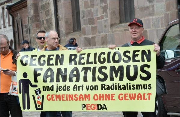 Eine Pegida-Kundgebung im deutschen Villingen-Schwenningen.