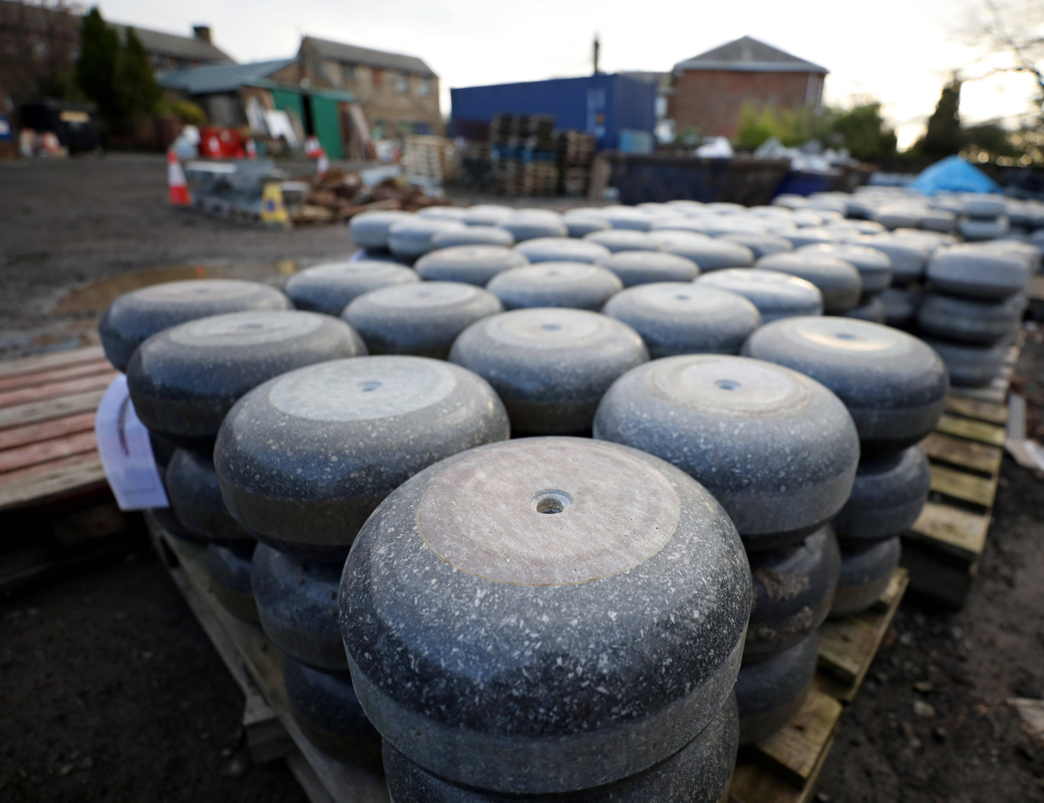 Superbe paire de pierres à friser extérieur en granit Ailsa