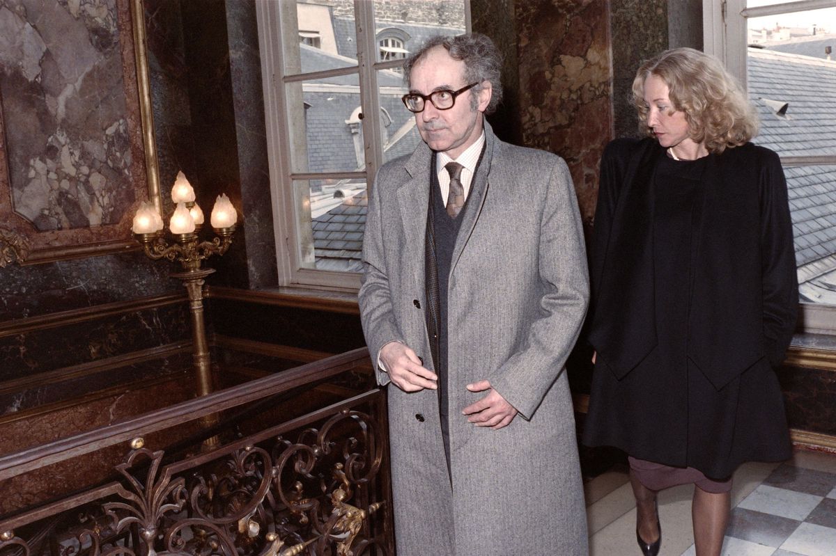 Jean-Luc Godard et Anne-Marie Miéville à Paris, le 25 novembre 1988.