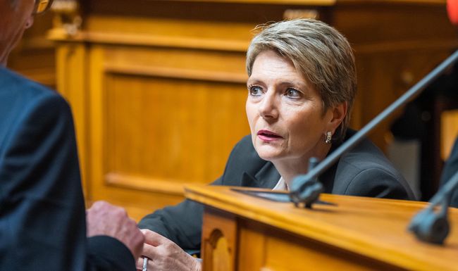 Karin Keller Sutter, musste am Mittwoch das zweifache Nein des Nationalrates zum CS-Deal verdauen.