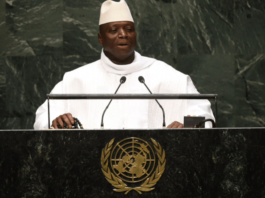 L’ex-dictateur gambien, Yahya Jammeh, lors d’une réunion de l’ONU à New York, 2014.