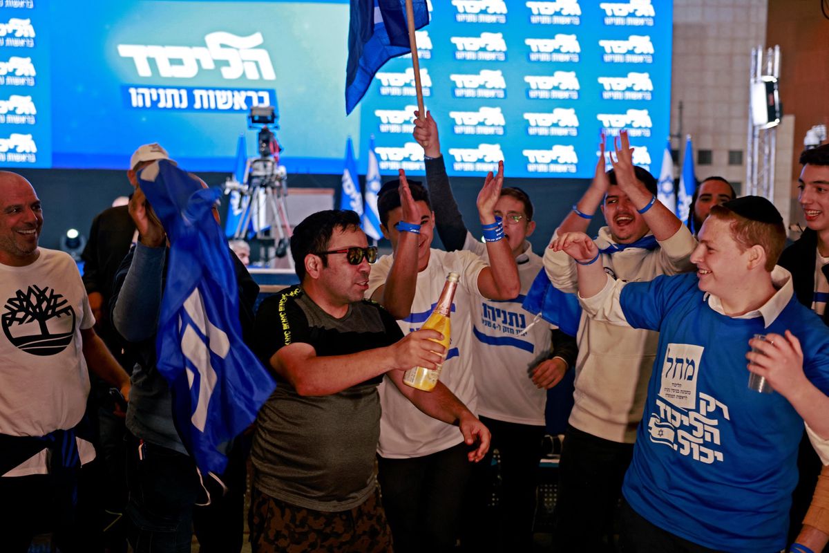 L’ambiance était à la fête au siège du Likoud, le parti de Benjamin Netanyahu.