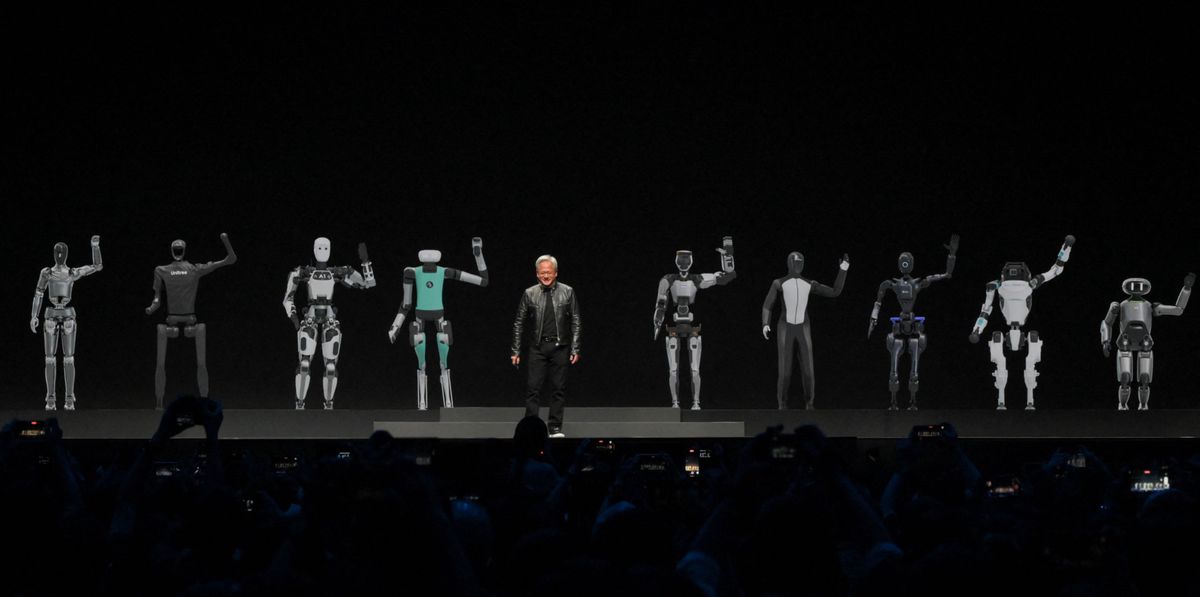 Nvidia's CEO Jensen Huang delivers his keystone speech ahead of Computex 2024 in Taipei on June 2, 2024. Computex is the top annual tech showcase in Taiwan, whose advanced semiconductor industry is crucial to the production of everything from iPhones to the servers that run ChatGPT. (Photo by Sam Yeh / AFP)