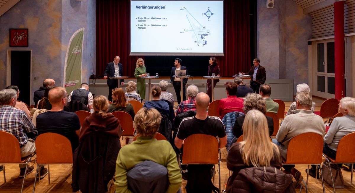 Podiumsdiskussion in Kloten zur Abstimmung über die Pistenverlängerung