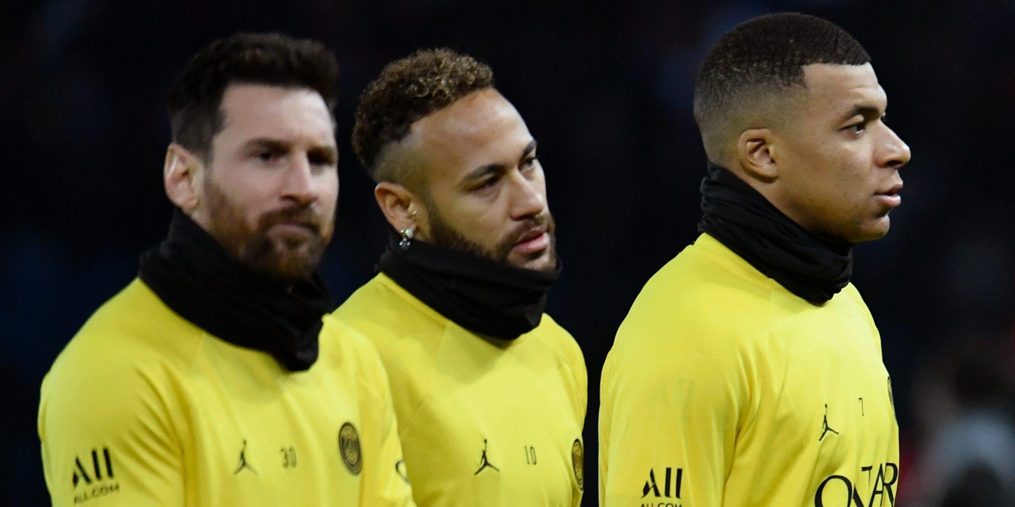 ©Julien Mattia / Le Pictorium/MAXPPP - Paris 29/01/2023 Julien Mattia / Le Pictorium - 29/01/2023 - France / Ile-de-France / Paris - Lionel Messi, Neymar Jr et Kylian Mbappe lors de la rencontre entre le PSG et le Stade de Reims au Parc des Princes, le 29 Janvier 2023... / 29/01/2023 - France / Ile-de-France (region) / Paris - Lionel Messi, Neymar Jr and Kylian Mbappe during the match between PSG and Stade de Reims at Parc des Princes on January 29, 2023. (KEYSTONE/MAXPPP/Julien Mattia / Le Pictorium )