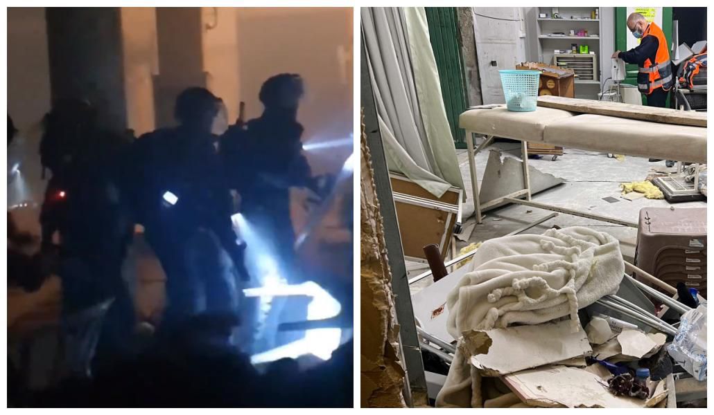 Une vidéo largement diffusée sur les réseaux sociaux montre des policiers matraquer des personnes à terre à l’intérieur de l’édifice.