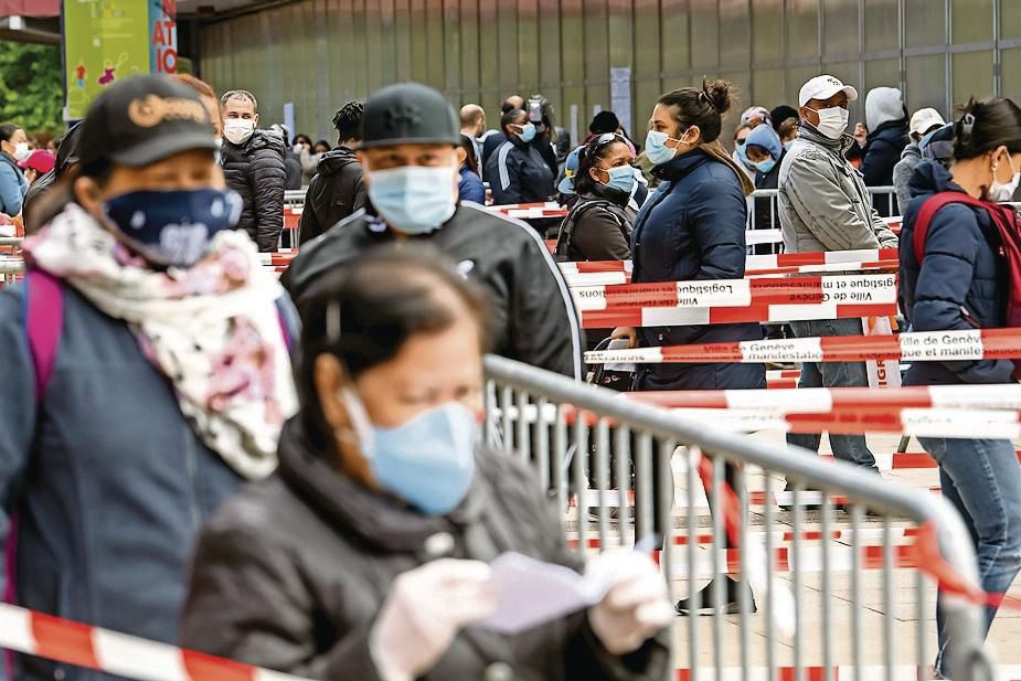 Distribution de vivres à Genève