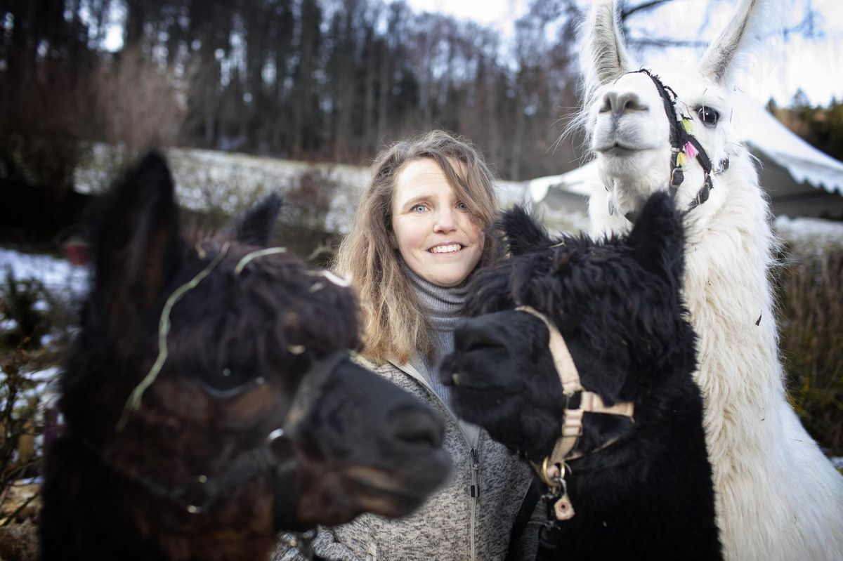Pamela Gruaz vit heureuse au milieu de ses lamas et autres alpagas dans le Vallon du Nozon