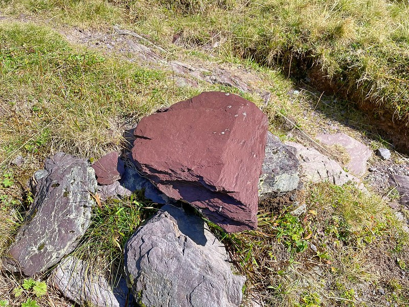 Markenzeichen der Route: Verrucano, ein purpurfarbenes, für die Gegend typisches Gestein.