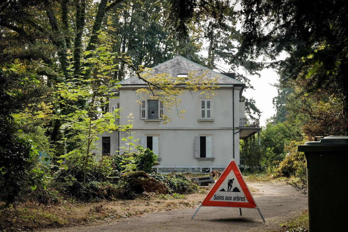 Genève, 27 juillet 2021. On abat des arbres et on va démolir une maison de maître à la Chevillarde. Au 11, chemin de la Chevillarde. Photo: LAURENT GUIRAUD