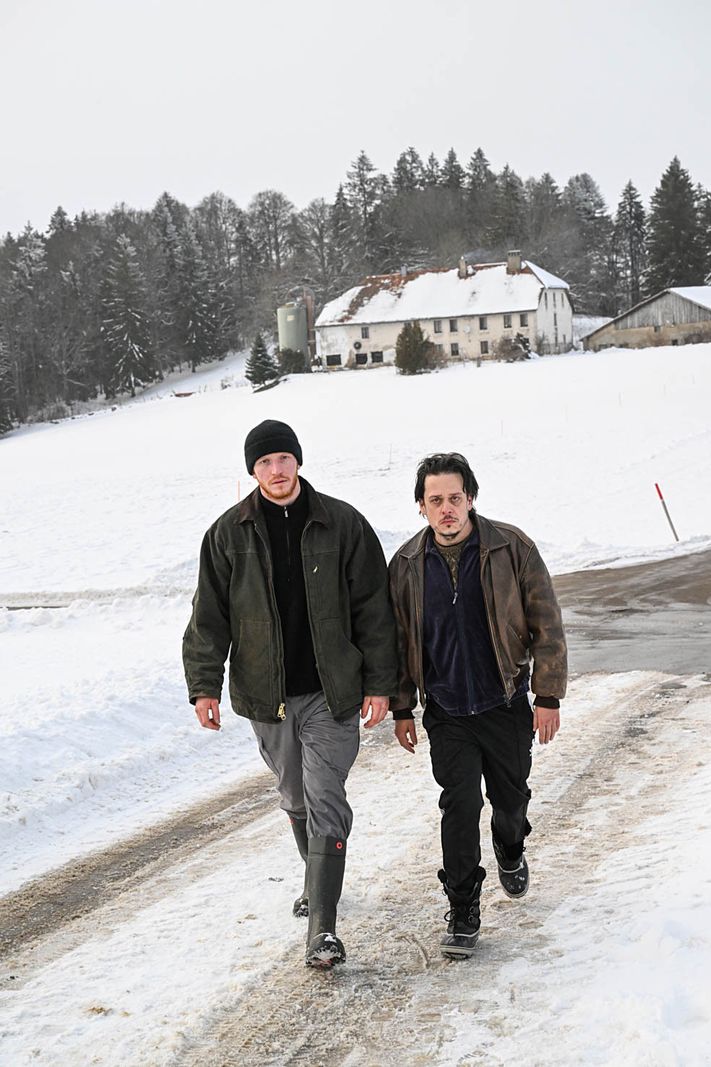 Côte aux Fées, chez Juvet, le 30 janvier 2023 tournage du film "passer l'hiver" de Pierre Monnard  ©2023 studio edouard curchod; tous droits réservés