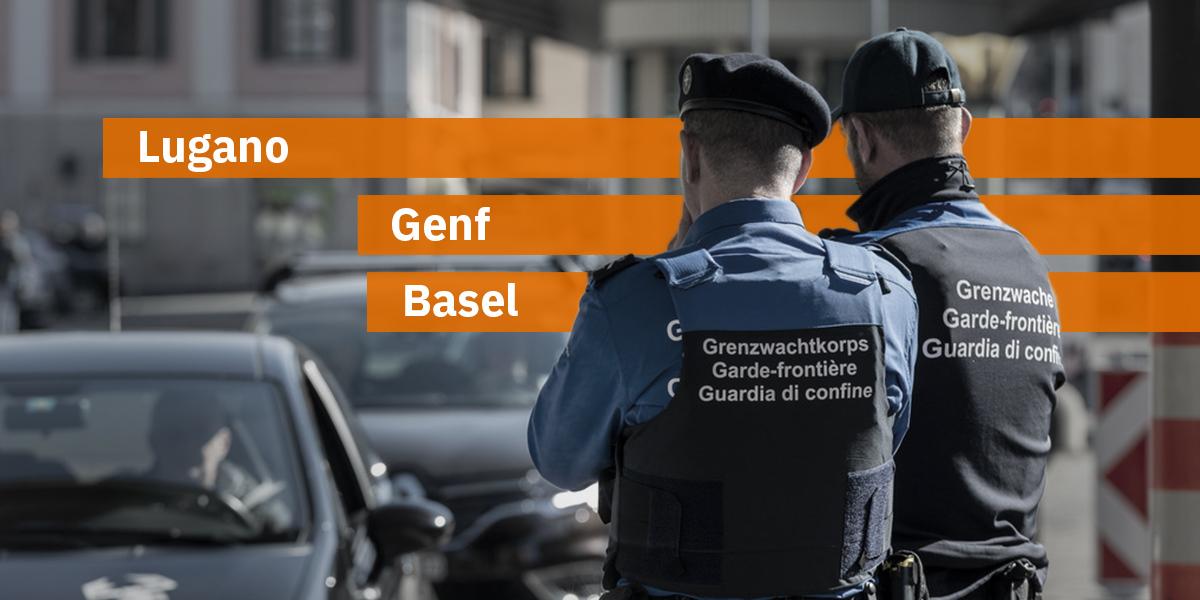 Das Tessin ist besonders auf Grenzgängerinnen und Grenzgänger angewiesen: Fahrzeugkontrolle beim Zoll Chiasso-Strada zwischen der Schweiz und Italien.