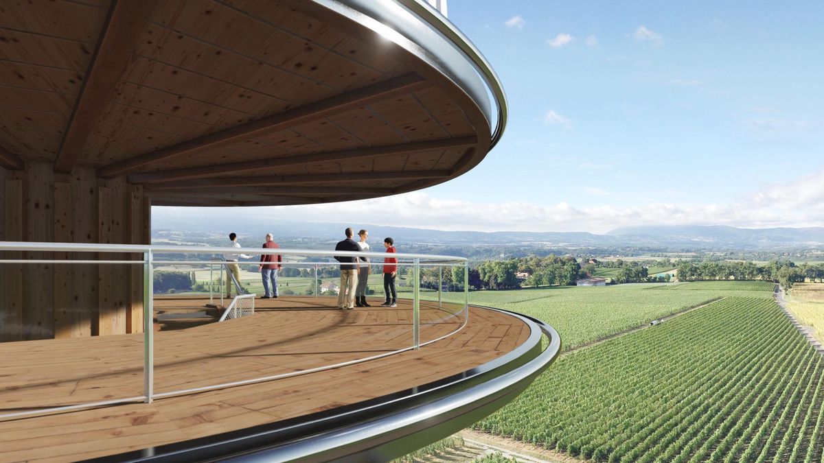 Le public pourra atteindre la plateforme à 360 degrés au sommet de la construction réalisée en chêne local.