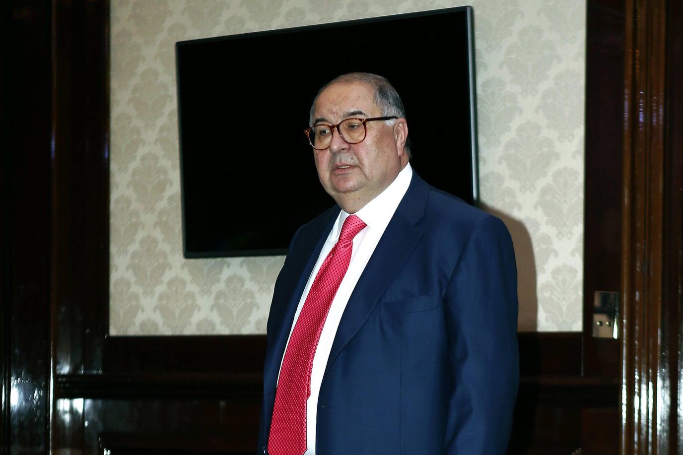 L'oligarque russe Alicher Ousmanov à Moscou en 2016, lors de sa réélection à la tête de la Fédération internationale d'escrime. 