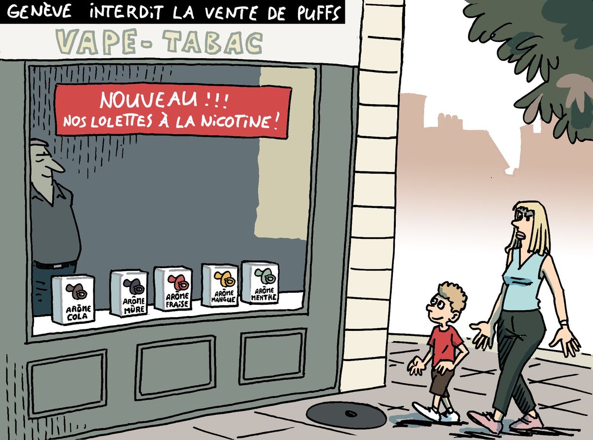Dessin du 30 aot: Genve interdit la vente de puffs