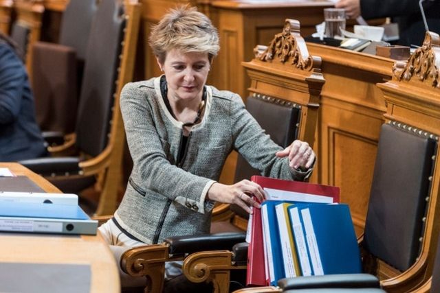 Simonetta Sommaruga au Parlement ce lundi 11 septembre 2017.