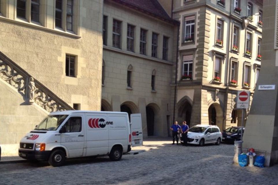 Auch die Polizei war auf dem Rathausplatz anwesend. 