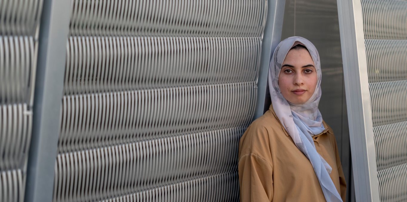 Lina Ebeid, Palestinian student from Gaza came to EPF Lausanne in September 2023 to do an internship, and now she can't return home. EPFL, Lausanne, Switzerland, July 9th 2024.