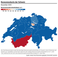 Regionales Wirtschaftsbarometer für die Schweiz: Wallis und Zug droht eine Rezession