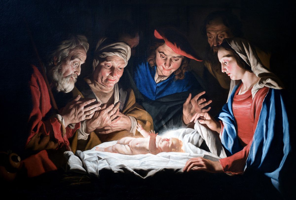 Adoration of the Shepherds by Matthias Stom (c. 1650). Palazzo Madama and Casaforte degli Acaj, Turin, Italy