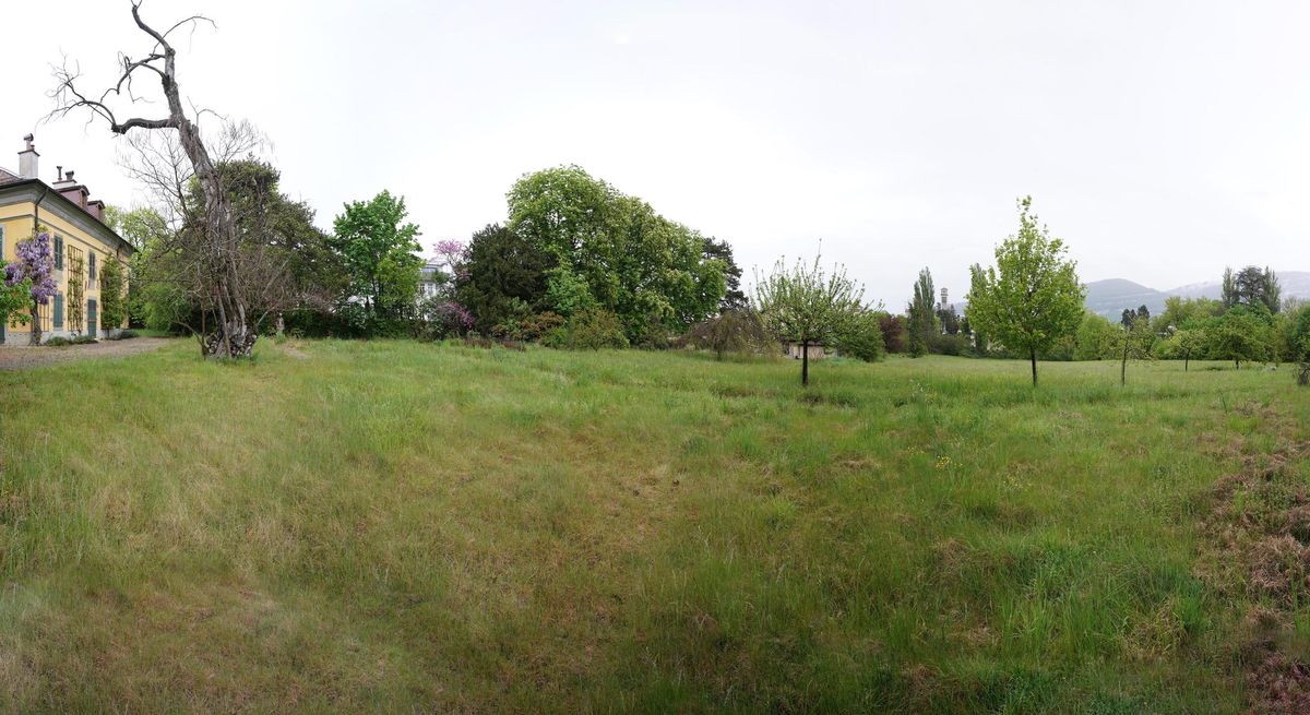 Chêne-Bougeries, le 30/04/2021 -  Terrain situé à proximité de la salle communale J-J Gautier, acheté par la commune à un prix jugé excessif par la Cour des comptes.