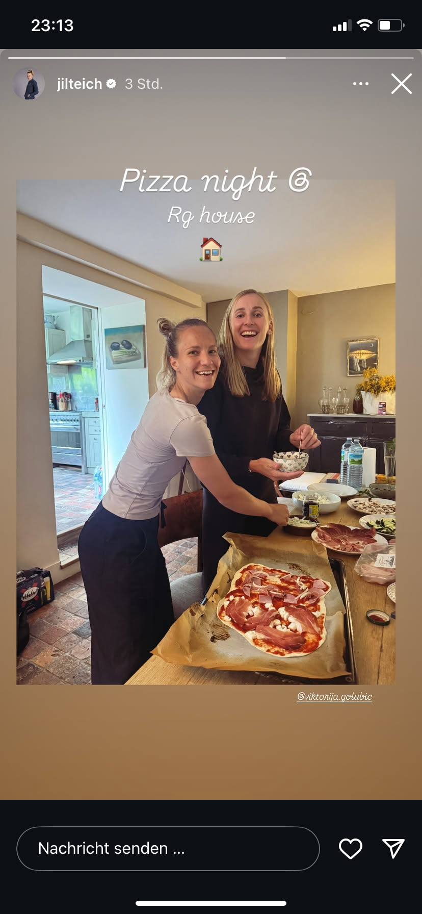 Viktorija Golubic and Jil Teichmann cooking pizzas Viktorija Golubic and Jil Teichmann cooking pizzas