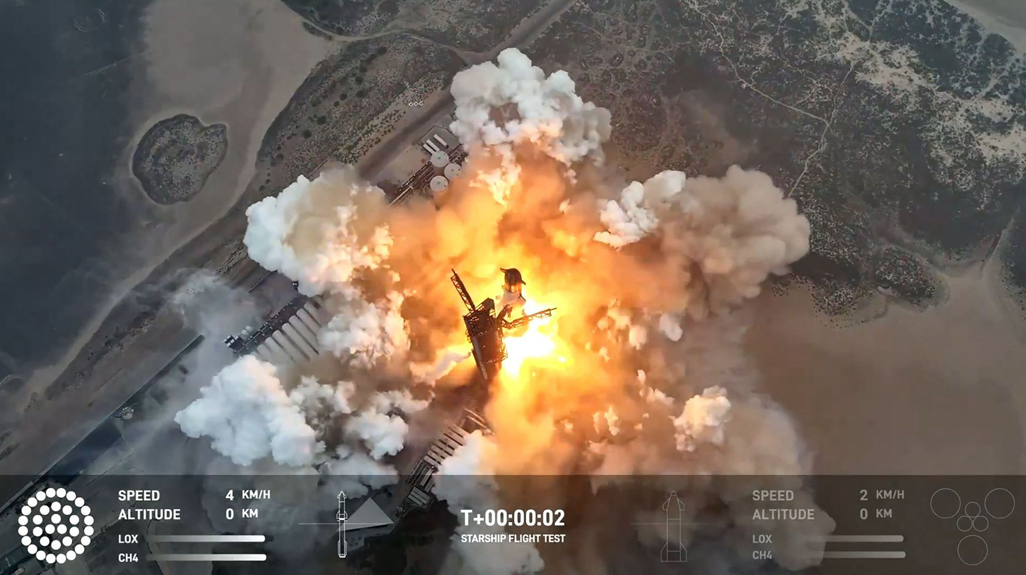 This still image taken from a SpaceX broadcast shows the SpaceX Starship launching on its fourth flight test from Starbase in Boca Chica, Texas, on June 6, 2024. The Starship is vital to NASA's plans for landing astronauts on the Moon later this decade, and to SpaceX CEO Elon Musk's hopes of eventually colonizing Mars. (Photo by Handout / SPACEX / AFP) / RESTRICTED TO EDITORIAL USE - MANDATORY CREDIT "AFP PHOTO / SpaceX" - NO MARKETING NO ADVERTISING CAMPAIGNS - DISTRIBUTED AS A SERVICE TO CLIENTS