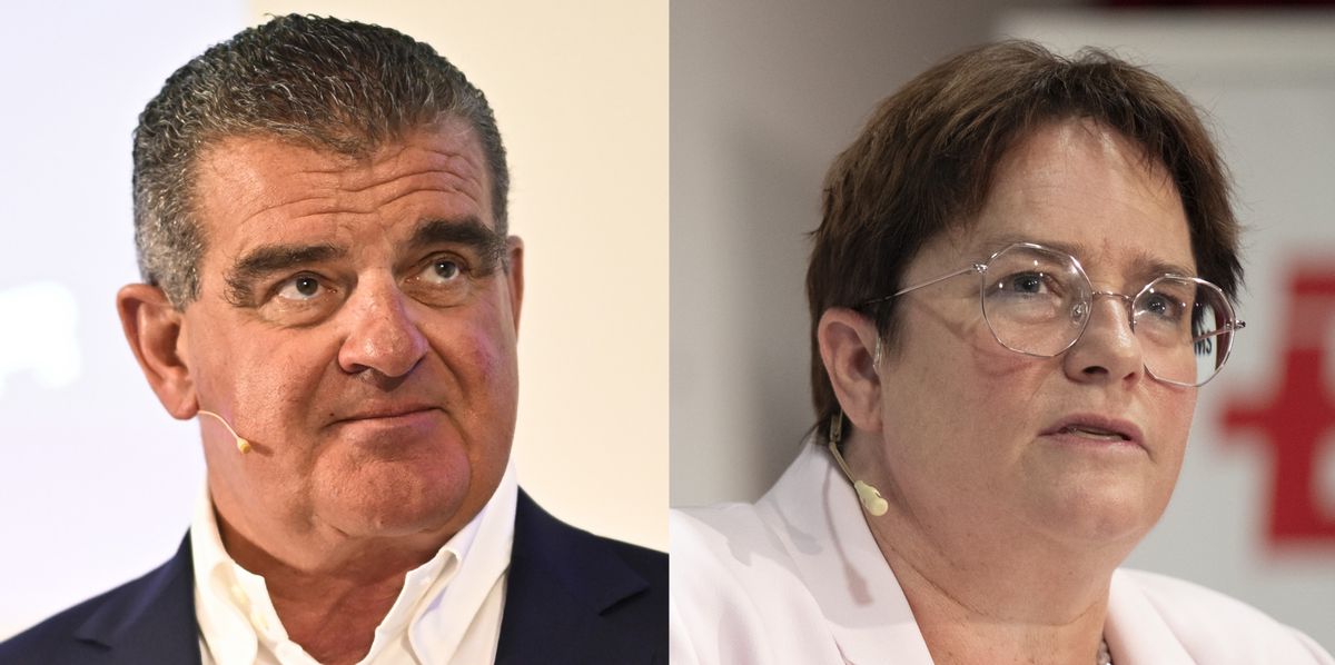 Peter Spuhler et Magdalena Martullo-Blocher, deux patrons dont l’entreprise serait touchée de plein fouet si l’initiative passait.