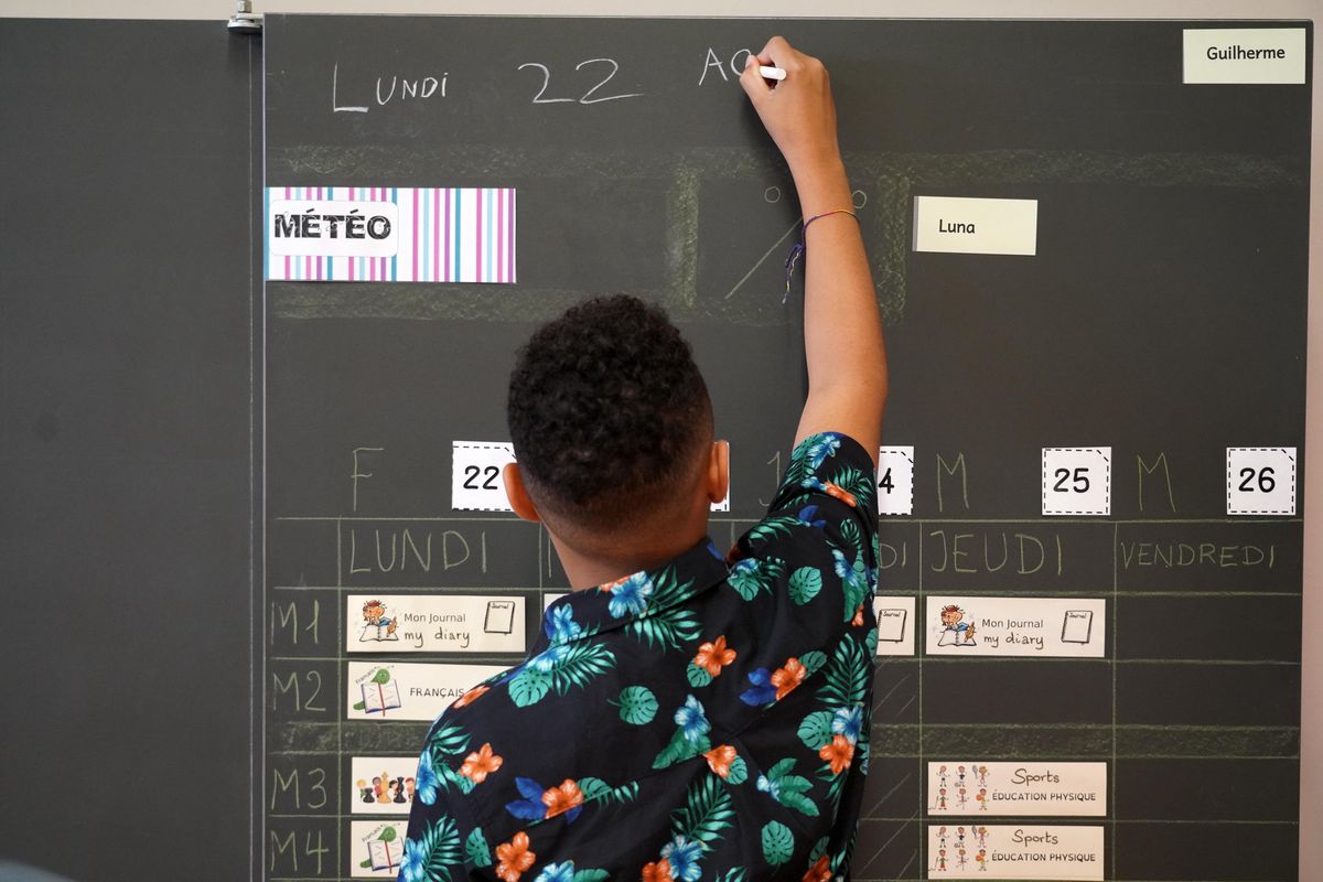 Écrire la date, premier exercice de la journée.