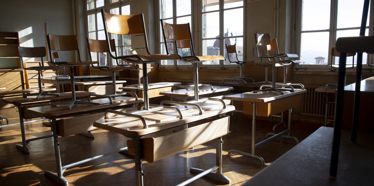 Une salle de classe au gymnase.